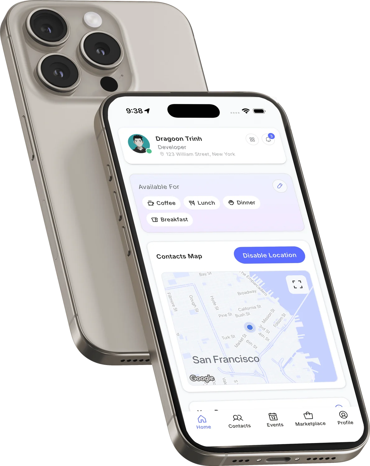 AIO Link app — front and back